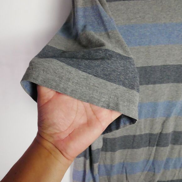 Faded Glory Men's Size 3XL T-Shirt Gray Striped Tee Crew Neck - Picture 4 of 10